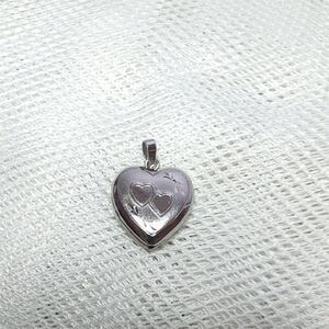 Silver Heart Pendant with Engraved Hearts